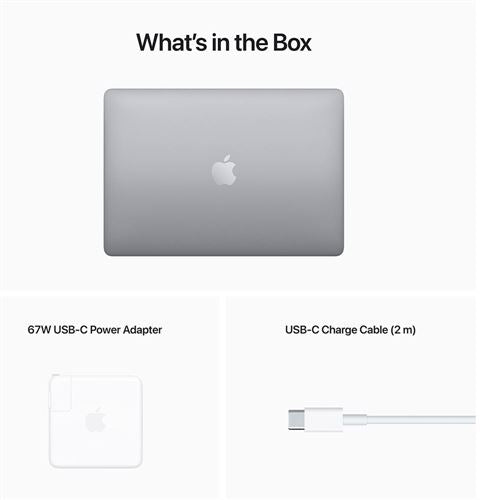 In the box, Apple MacBook Pro M2 Chip, 13.3 inch, 256GB, Space Gray