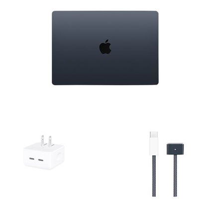 Laptop, Charging Brick, Cable, Apple MacBook Air M2, 15.3 inch, Midnight, 256 GB,