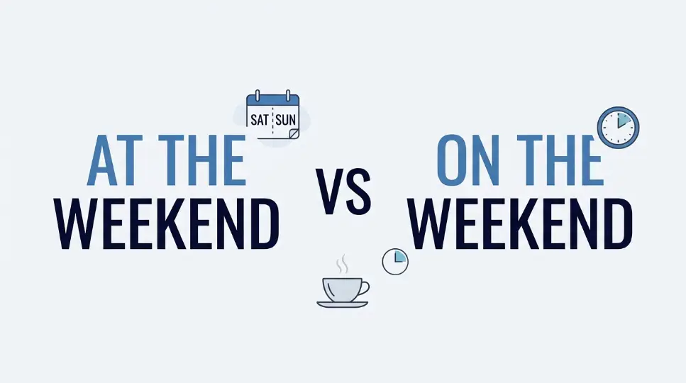 At the weekend vs on the weekend grammar comparison